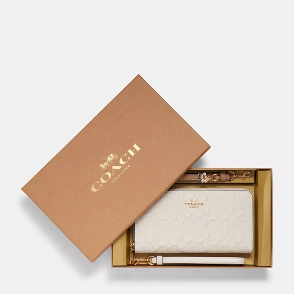 Coach Handbags - NWT and box COACH cream Wristlet wallet